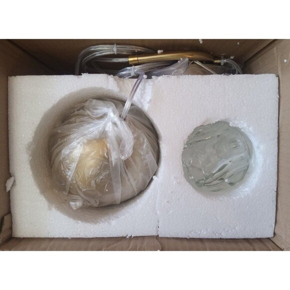 Loriel 2‑Light Sphere Chandelier – Crystal Accent Ceiling Light Fixture - Picture 3 of 4